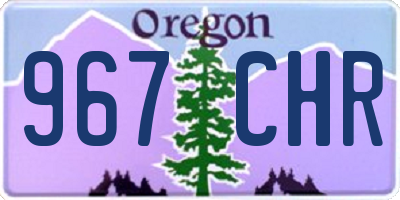 OR license plate 967CHR