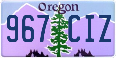 OR license plate 967CIZ