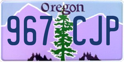 OR license plate 967CJP
