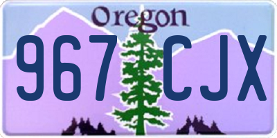 OR license plate 967CJX