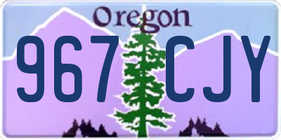 OR license plate 967CJY