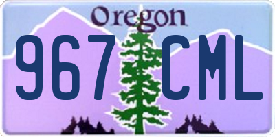 OR license plate 967CML