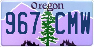 OR license plate 967CMW