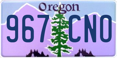 OR license plate 967CNO