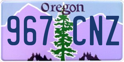 OR license plate 967CNZ