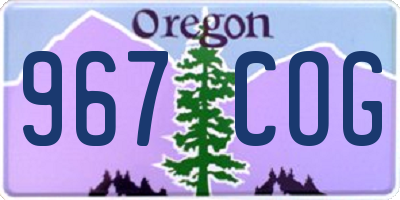 OR license plate 967COG