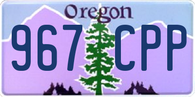 OR license plate 967CPP
