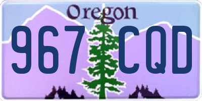 OR license plate 967CQD