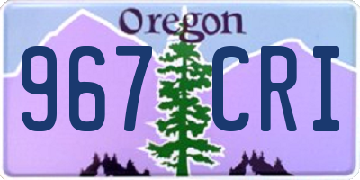 OR license plate 967CRI