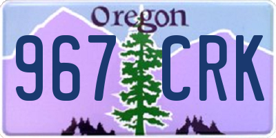 OR license plate 967CRK