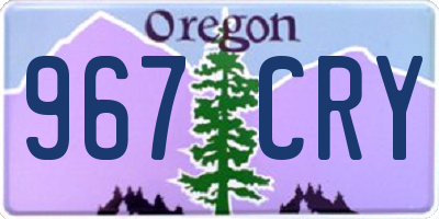 OR license plate 967CRY