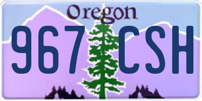 OR license plate 967CSH