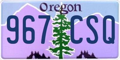 OR license plate 967CSQ