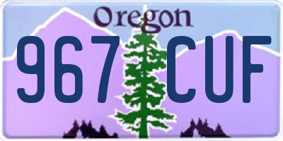 OR license plate 967CUF