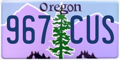 OR license plate 967CUS