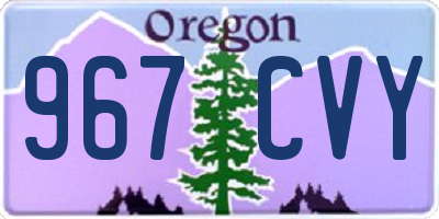 OR license plate 967CVY