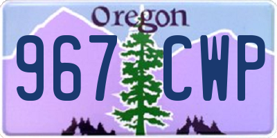 OR license plate 967CWP