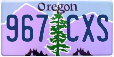 OR license plate 967CXS