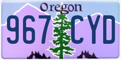 OR license plate 967CYD