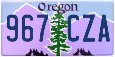 OR license plate 967CZA
