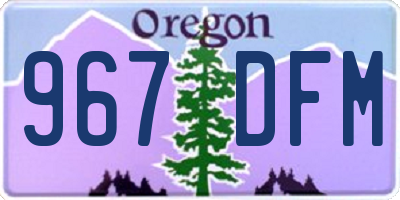 OR license plate 967DFM