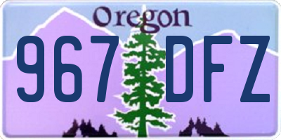 OR license plate 967DFZ