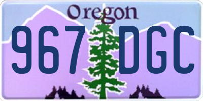 OR license plate 967DGC
