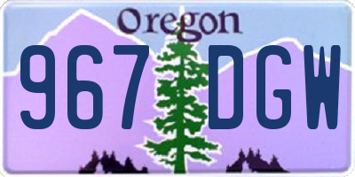 OR license plate 967DGW