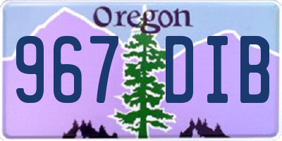 OR license plate 967DIB