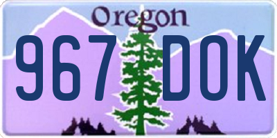 OR license plate 967DOK