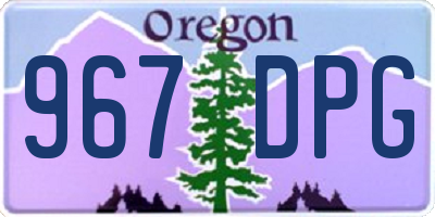 OR license plate 967DPG