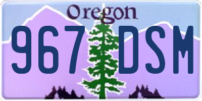 OR license plate 967DSM
