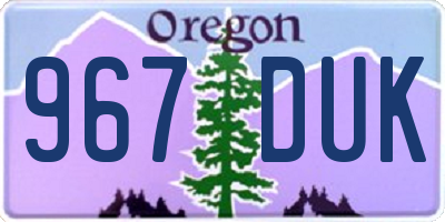 OR license plate 967DUK