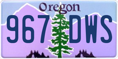 OR license plate 967DWS
