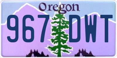 OR license plate 967DWT