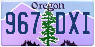 OR license plate 967DXI