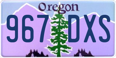 OR license plate 967DXS