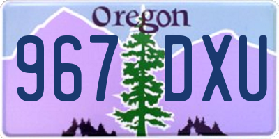 OR license plate 967DXU