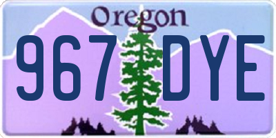 OR license plate 967DYE