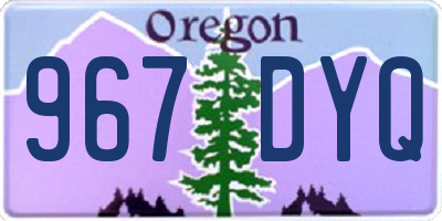 OR license plate 967DYQ