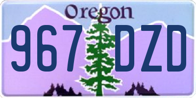 OR license plate 967DZD