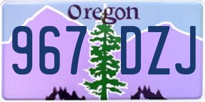 OR license plate 967DZJ