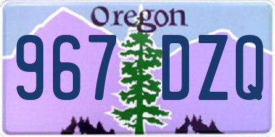 OR license plate 967DZQ