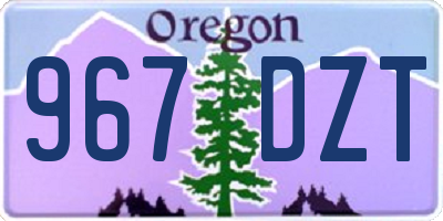 OR license plate 967DZT