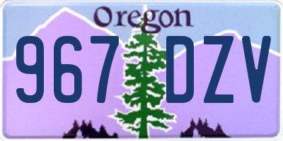 OR license plate 967DZV
