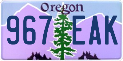 OR license plate 967EAK