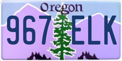 OR license plate 967ELK