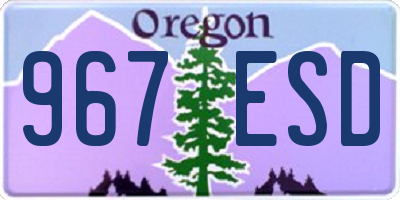 OR license plate 967ESD