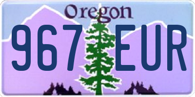 OR license plate 967EUR