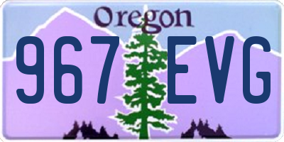 OR license plate 967EVG